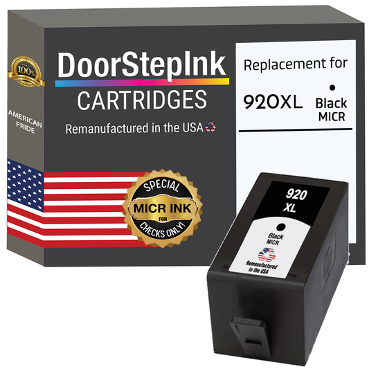 DoorStepInk Brand for HP 920XL (CD975AN) Black MICR Remanufactured in the USA Ink Cartridge-0